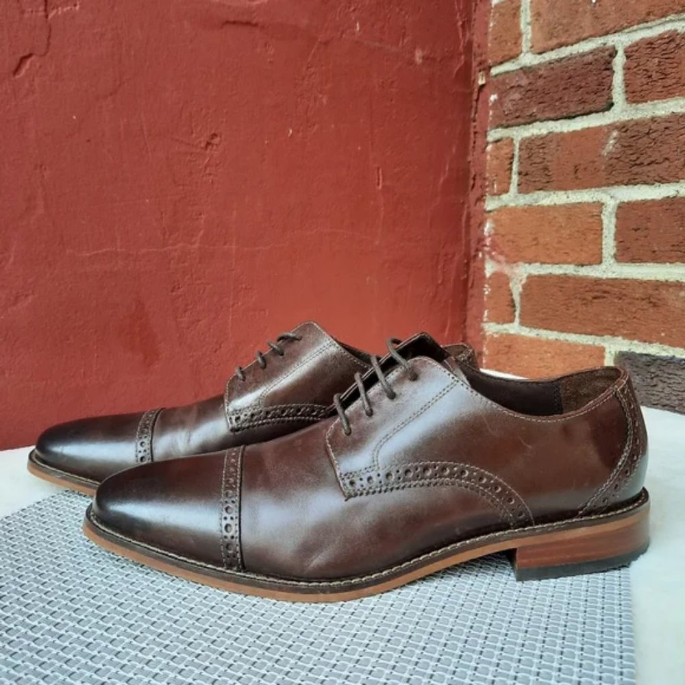 Florsheim Cap Toe Oxford Lace Up Dress Shoes Wedding Groom NEW Brown 9